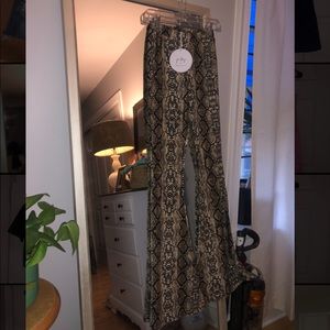 Princess Polly Snakeskin Flared Pants